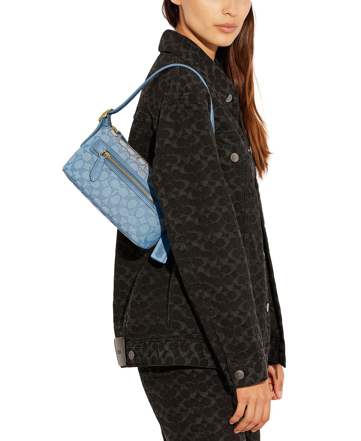 

Сумка Coach Jacquard Demi, синий