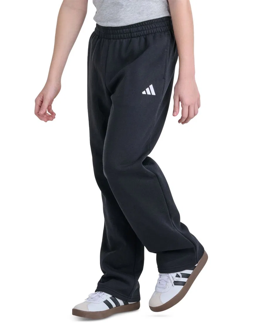 Спортивные штаны из футера с эластичным поясом adidas, Black — фото 2