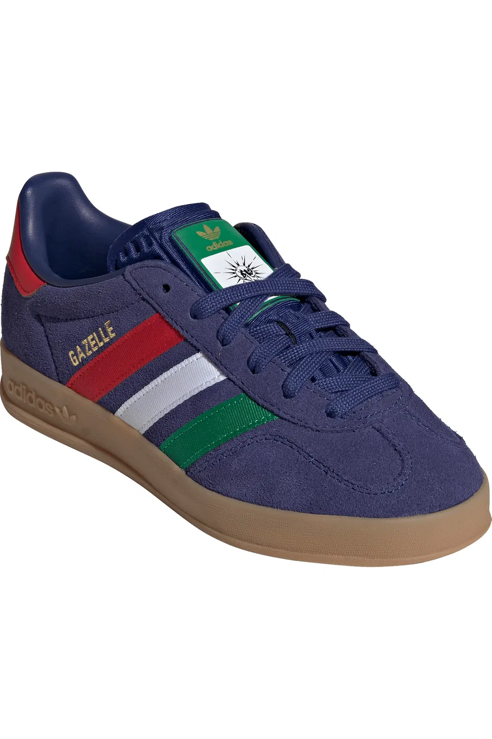 Детские кроссовки футбольные Gazelle Indoor adidas, Blue/Green/Scarlet