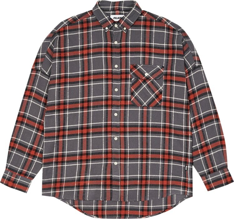 

Рубашка Palace Flannel Drop Shoulder Shirt 'Grey', серый