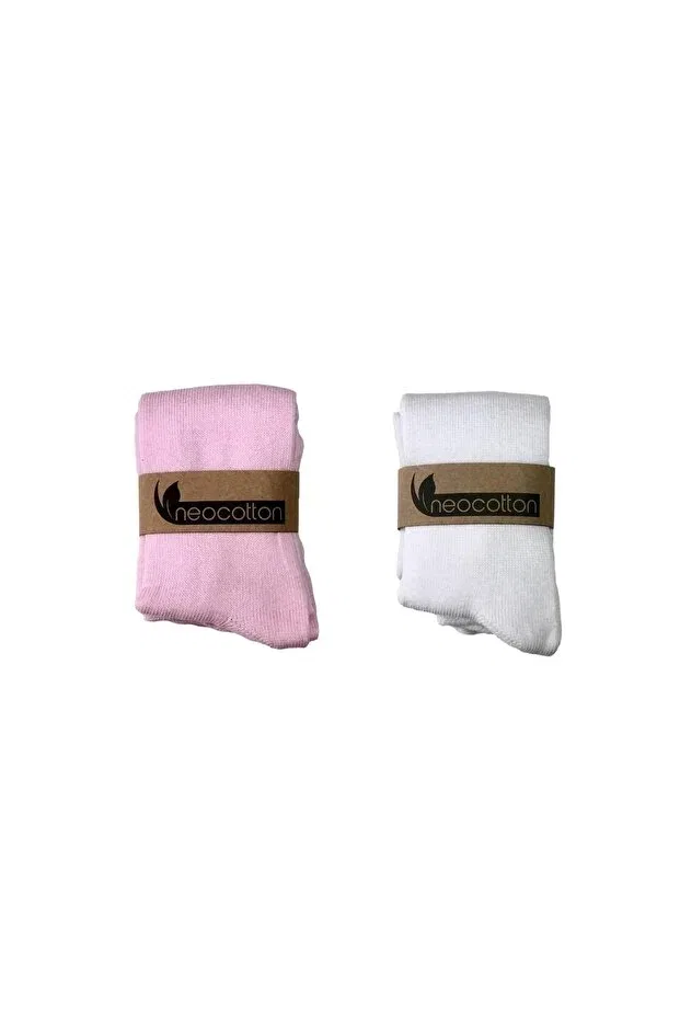 Детские колготки хлопковые 2-предметные Neocotton, Pink-White