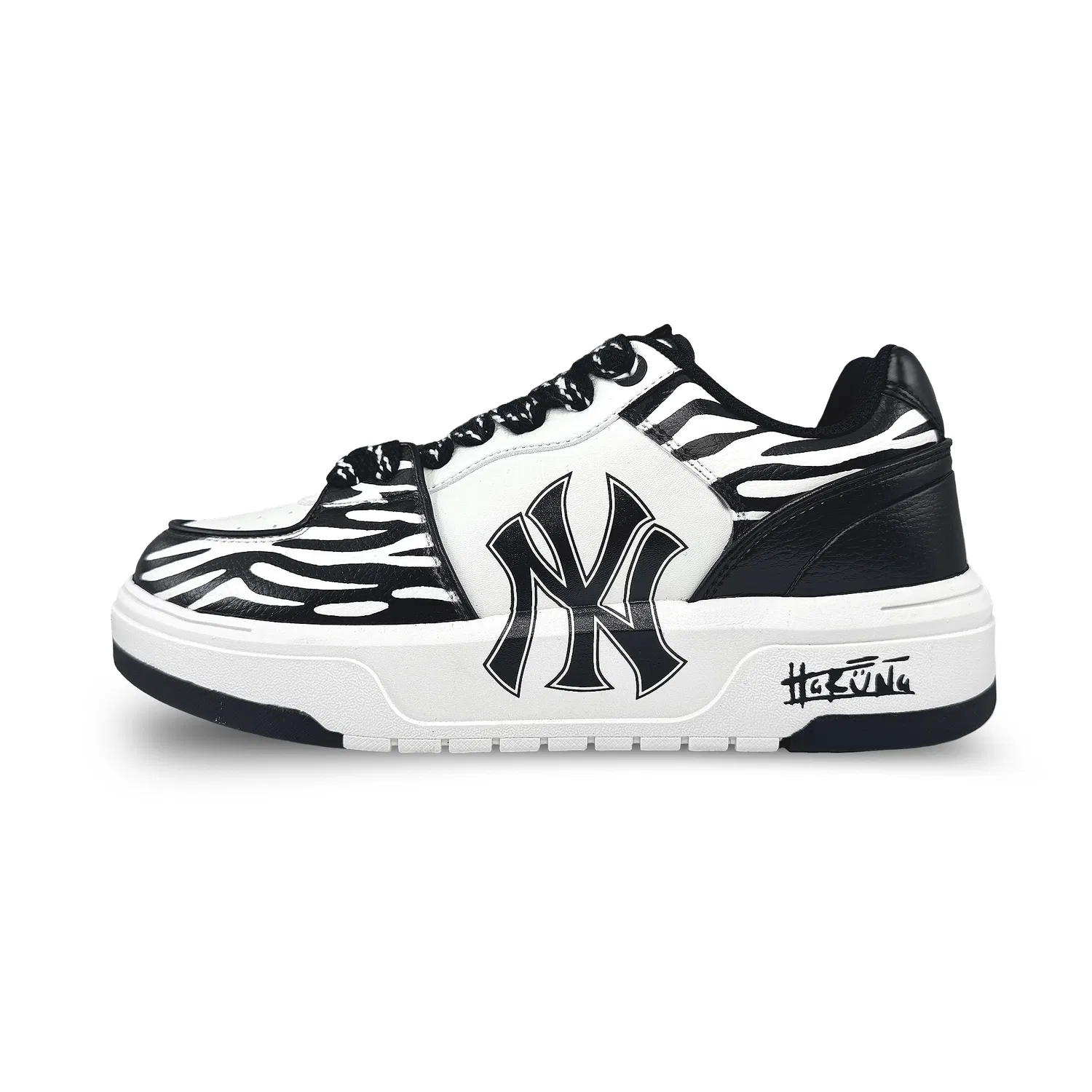 Детские скейтборд-кроссовки с принтом зебры Chunky Liner Skateboard Shoes, MLB, Black