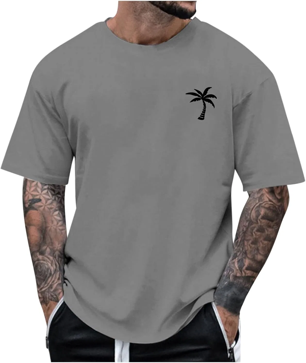 Мужская футболка с пальмами Palm Tree, Dark Gray
