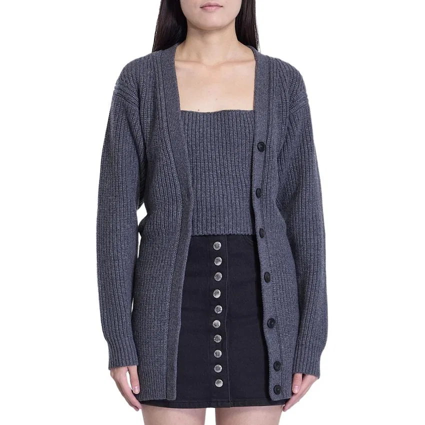 Женский комплект из кардигана и топа Alexander Wang, Gray