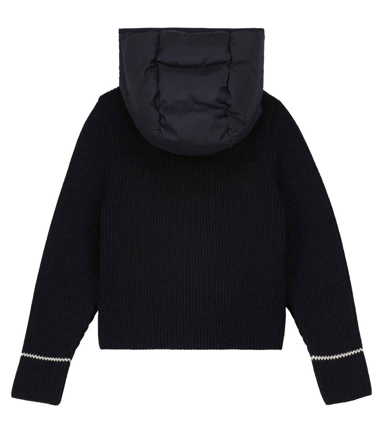 Пуховик с вязаными рукавами Moncler Enfant, синий — фото 2