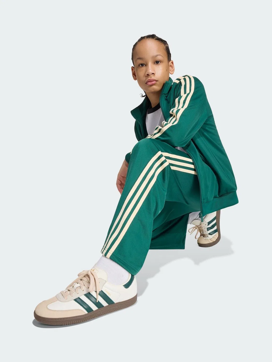 Брюки спортивные свободные Firebird Loose, adidas Originals, зеленый — фото 4