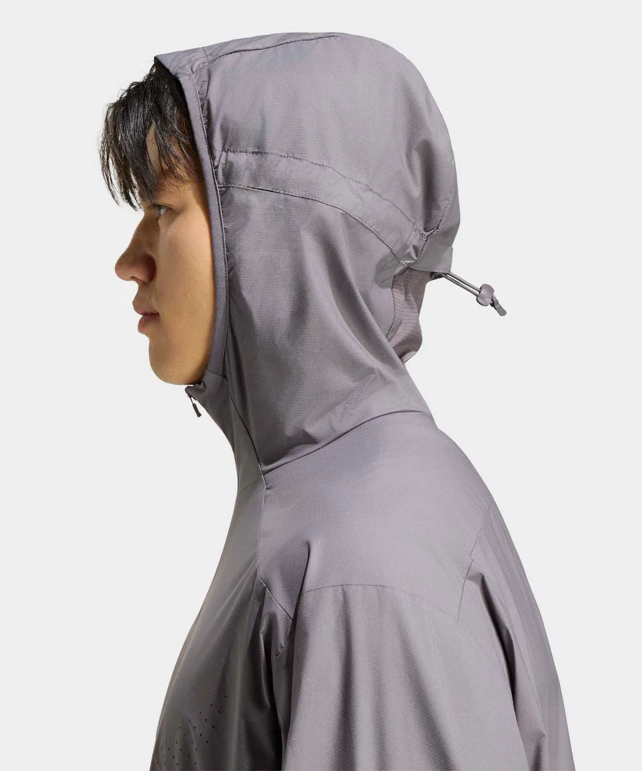 Мужская куртка-ветровка с капюшоном, свободного кроя, Adidas, Grey — фото 4