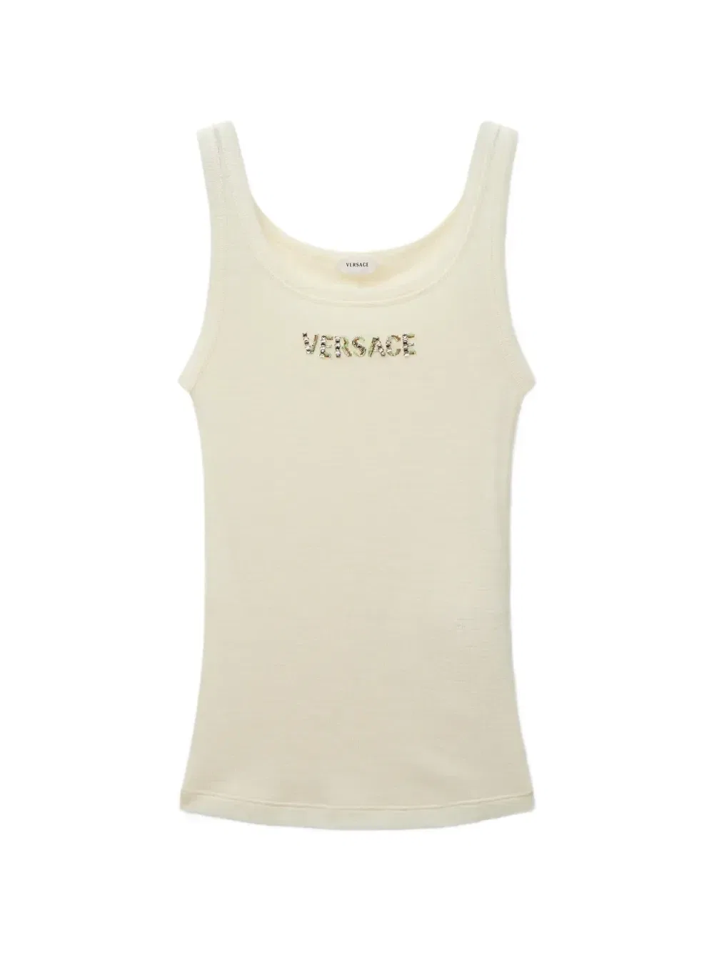 Топ на бретелях с кристаллами Versace, бежевый