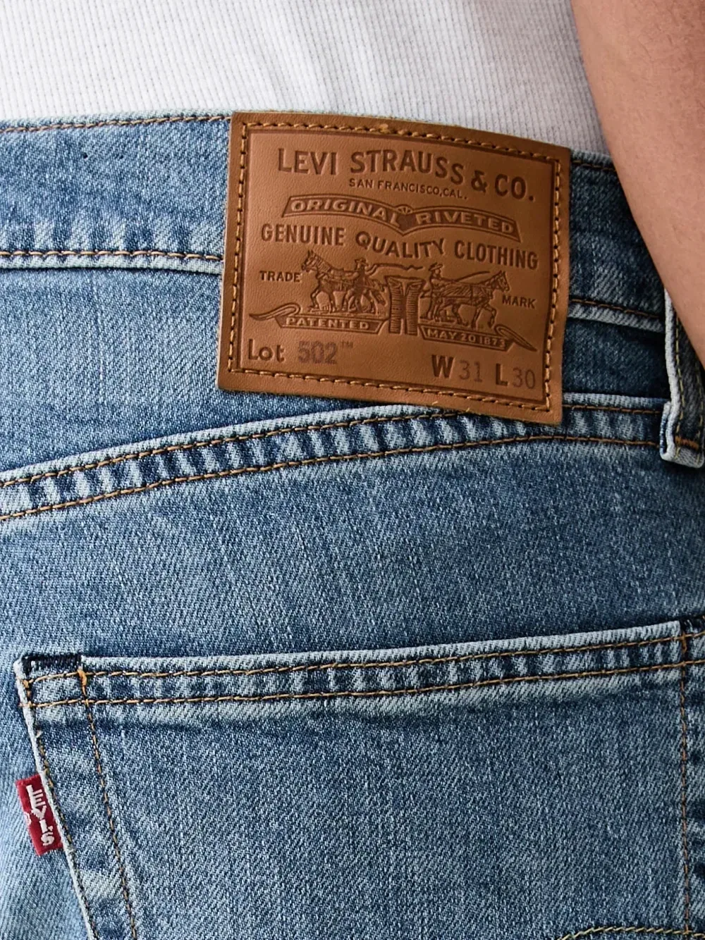 502 зауженные джинсы Levi's, синий — фото 4