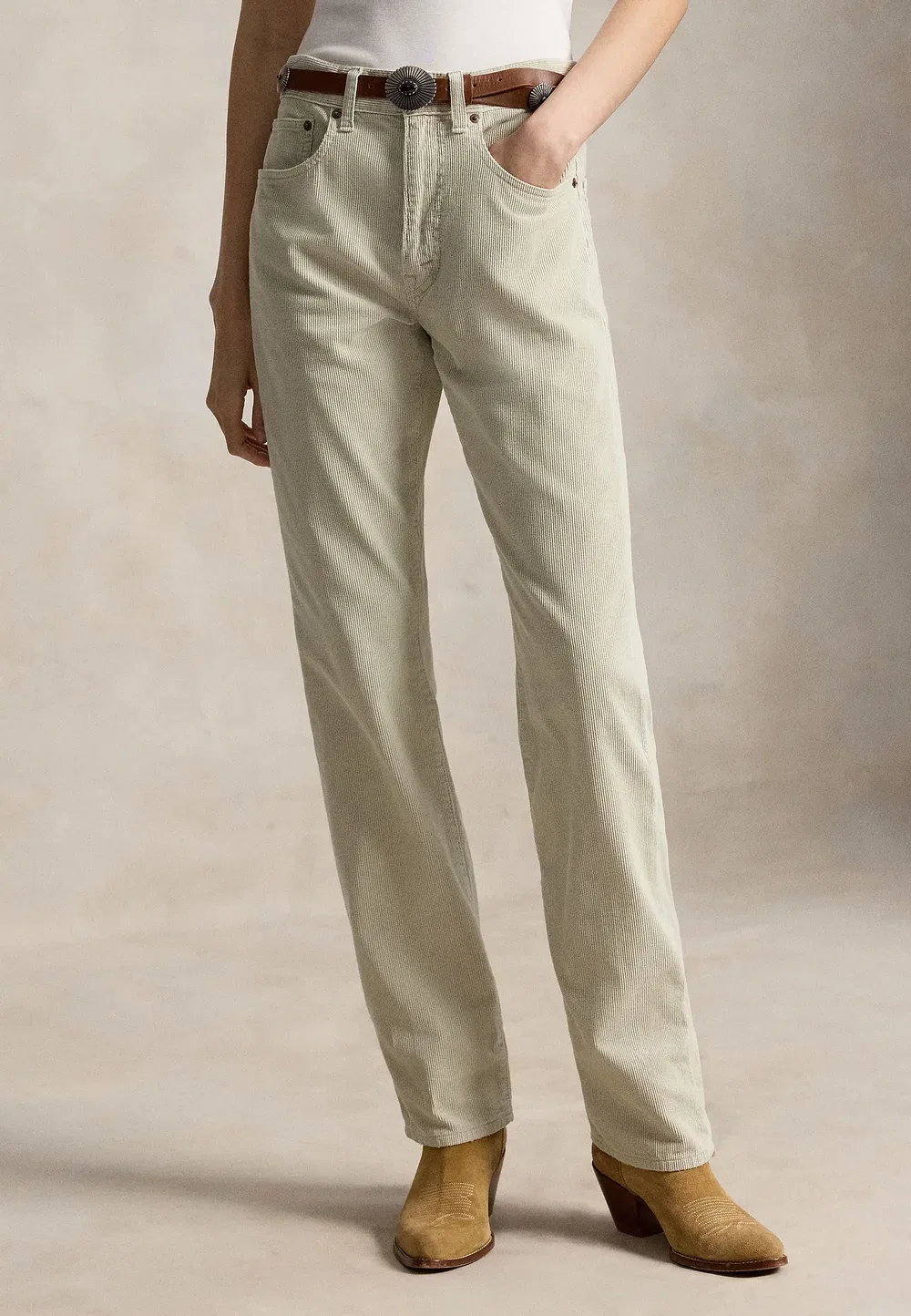 Вельветовые брюки прямого кроя Polo Ralph Lauren, Stone