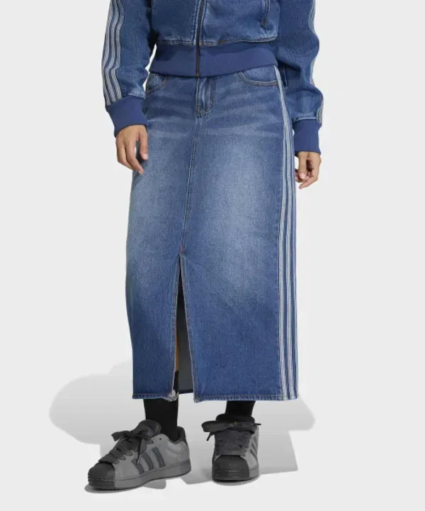 Юбка-карандаш с 3 полосками, Adidas, деним