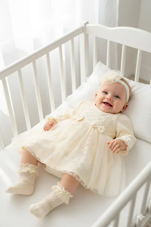 Детское платье для девочек с длинным рукавом Miniday Baby, Nude Color