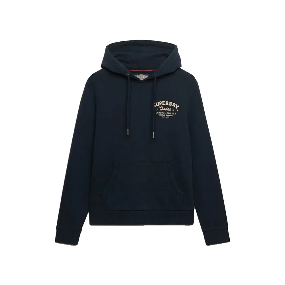 Худи с вышивкой Lo-Fi Dockside Superdry, синий — фото 3