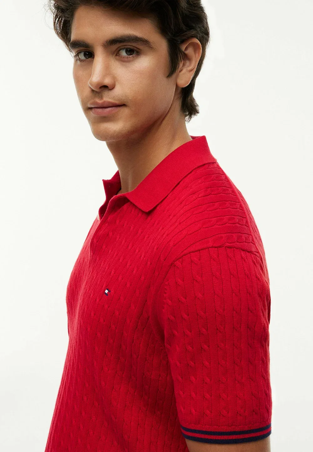 Поло с косами и короткими рукавами - базовый стиль - рубашка поло Tommy Hilfiger, Medium Red — фото 4