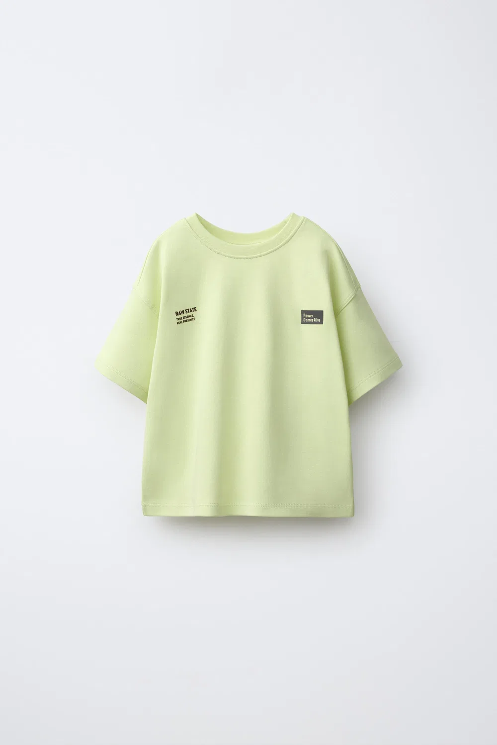 Футболка с принтом «Интерлок» ZARA, Neon yellow