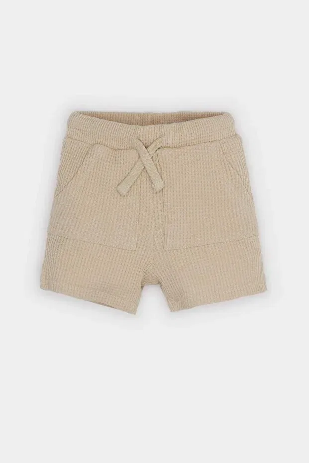 Детские шорты для мальчиков хлопковые Elastic waist waffle shorts for baby boy c2221a524sm Defacto, Beige