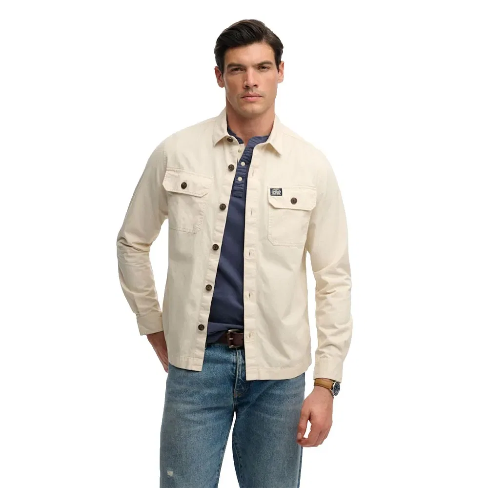 Рубашка с двумя карманами Superdry 2 Pocket overshirt Superdry, бежевый