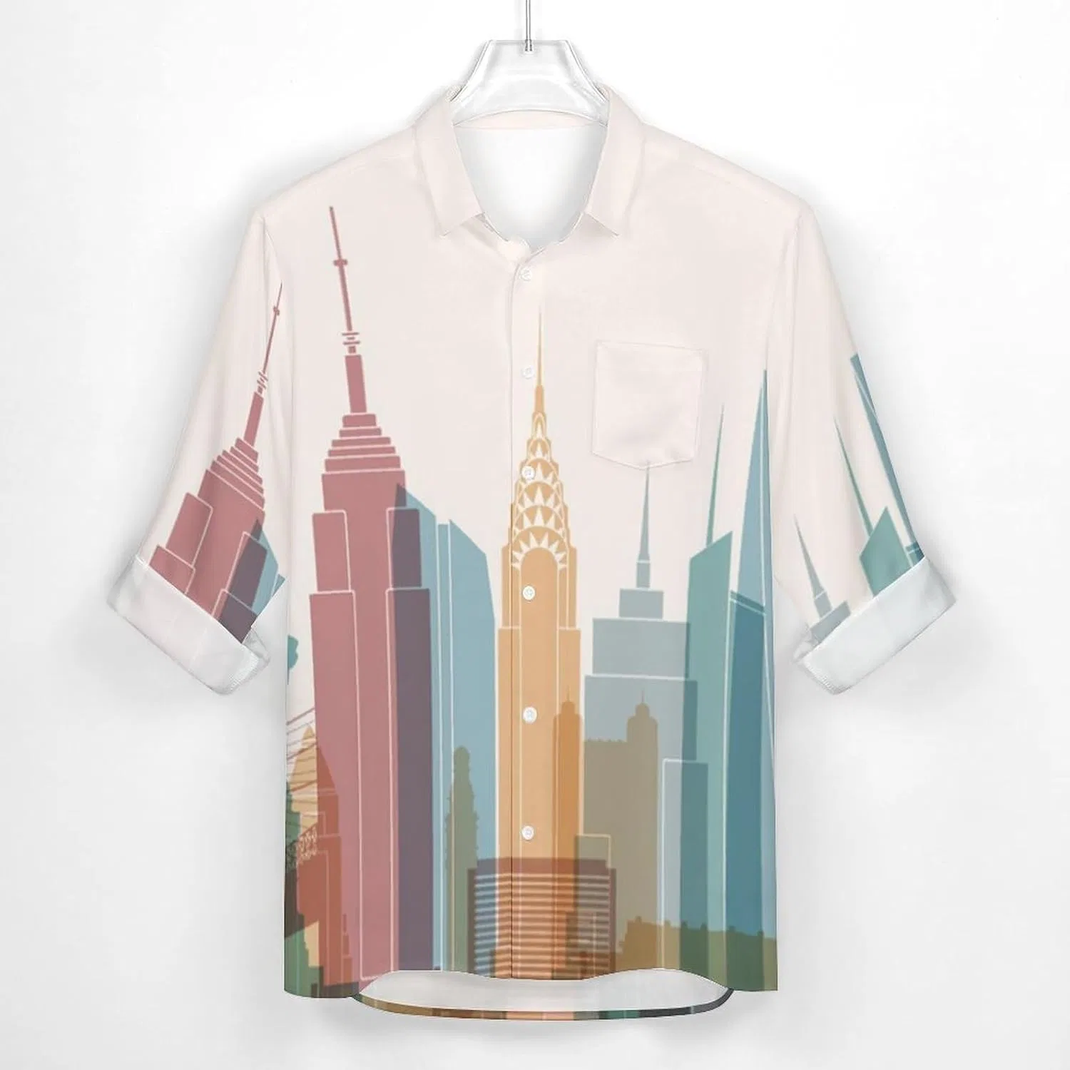 Мужская футболка с длинным рукавом New York City Skyline Silhouette, Style — фото 3