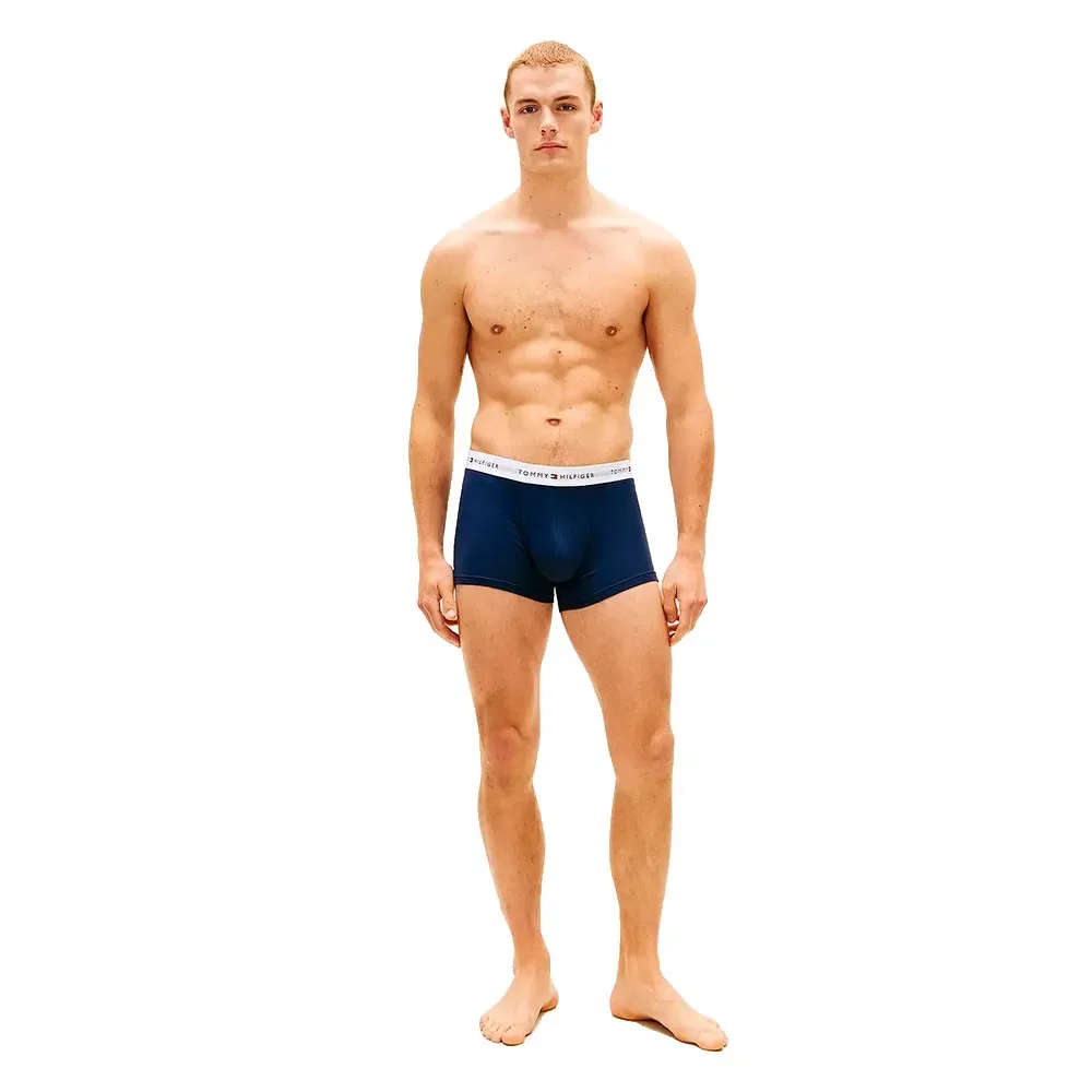 Комплект трусов Tommy Hilfiger Signature Repeat Logo Waistband, 3 предмета, армейский зеленый/темно-синий/синий — фото 4