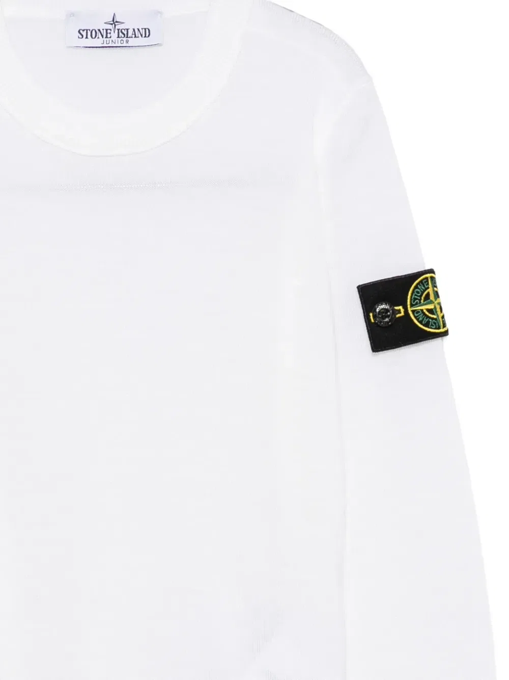Свитер с эмблемой-компасом Stone Island Junior, белый — фото 3