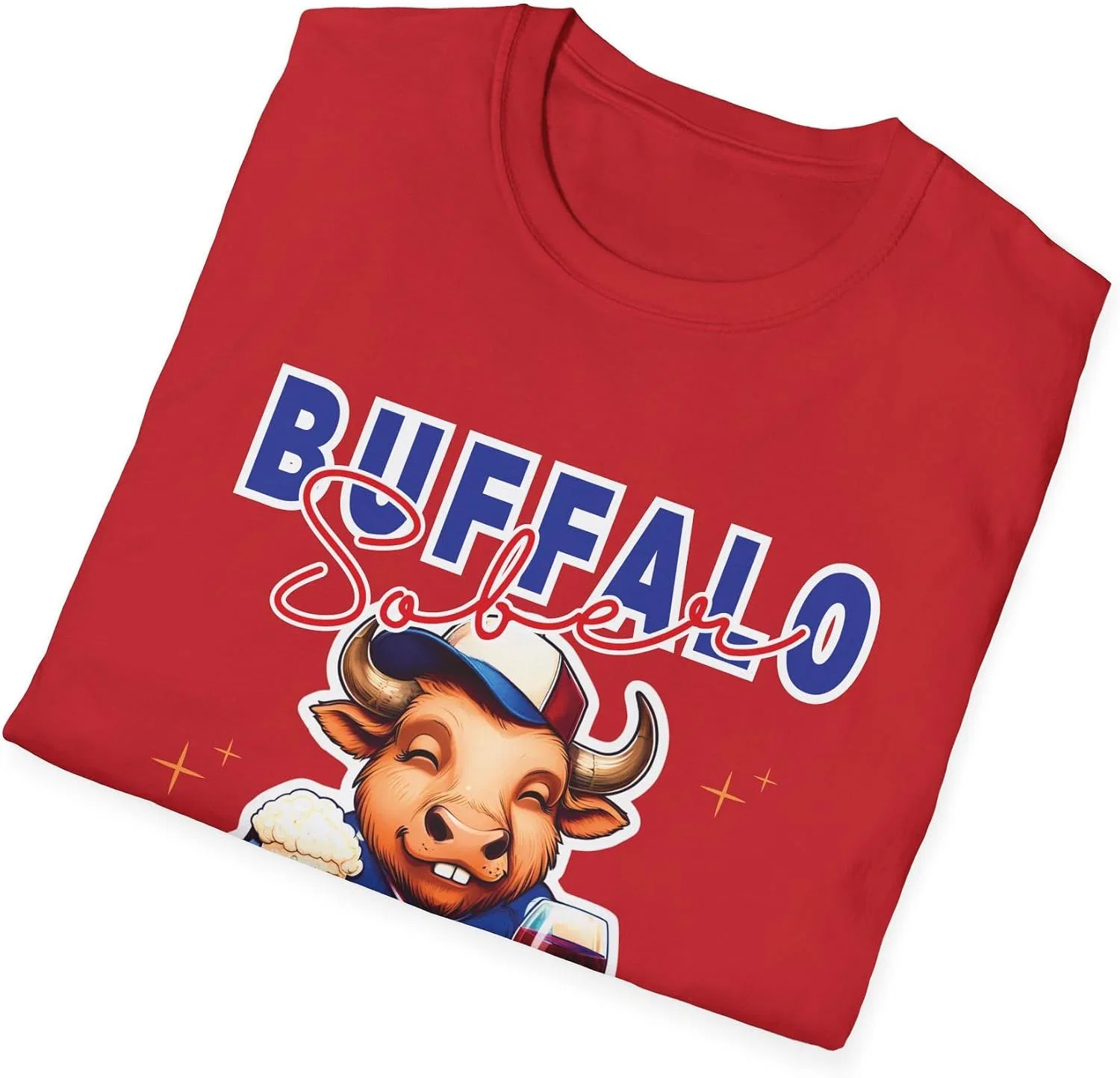 Мужская футболка с принтом Buffalo Sober Tee, красный — фото 3