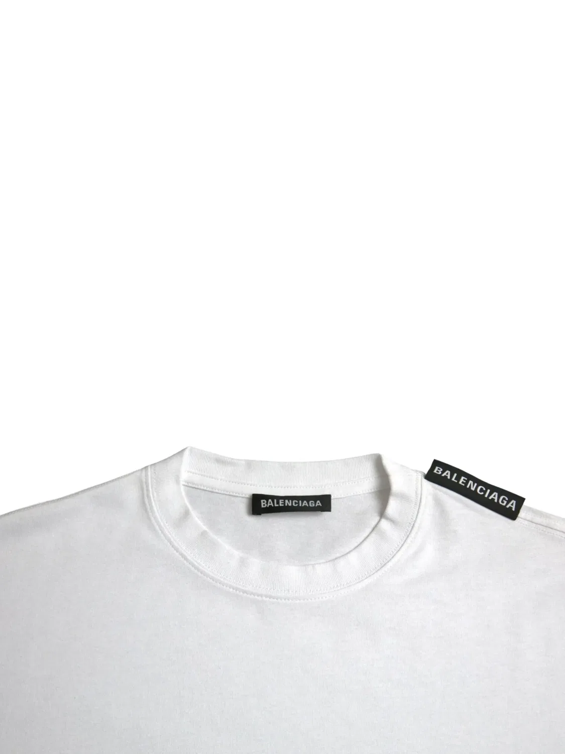 Футболка logo-tag хлопковая белая Balenciaga, белый — фото 2