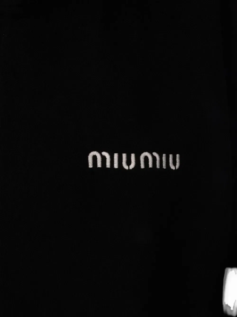 Толстовка с вышитым логотипом и короткой молнией Miu Miu, черный — фото 3