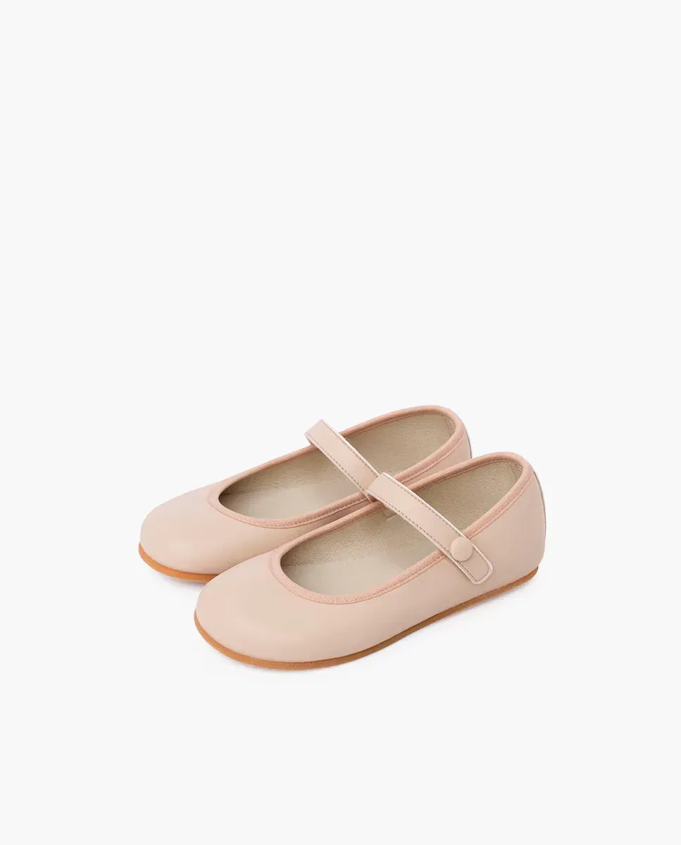 Детские балетки для девочек на липучке Merceditas de niña comunión barefoot tira adherente Pisamonas, Beige — фото 2
