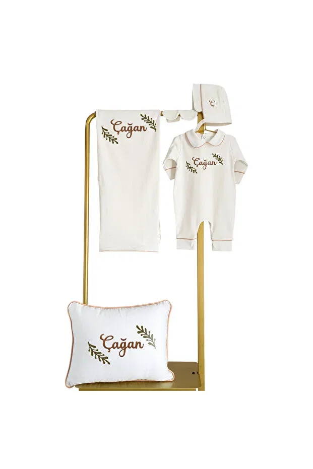 Детский комплект одежды для новорожденных с листовым принтом Mis Bebe Minik Insanların Sarayı, Model-1