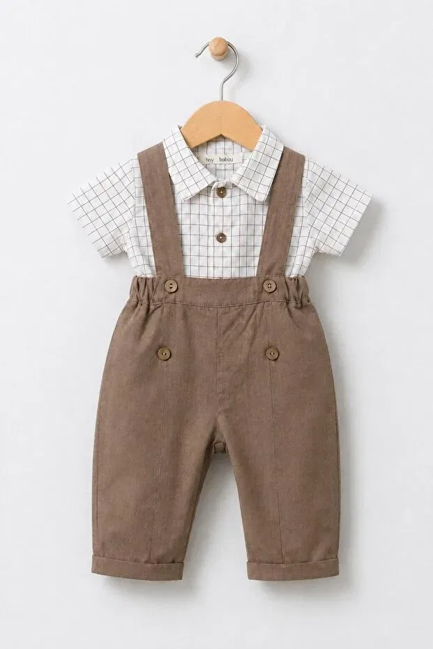 Детский комбинезон-салопет для мальчиков с принтом Lumino Kids, Beige