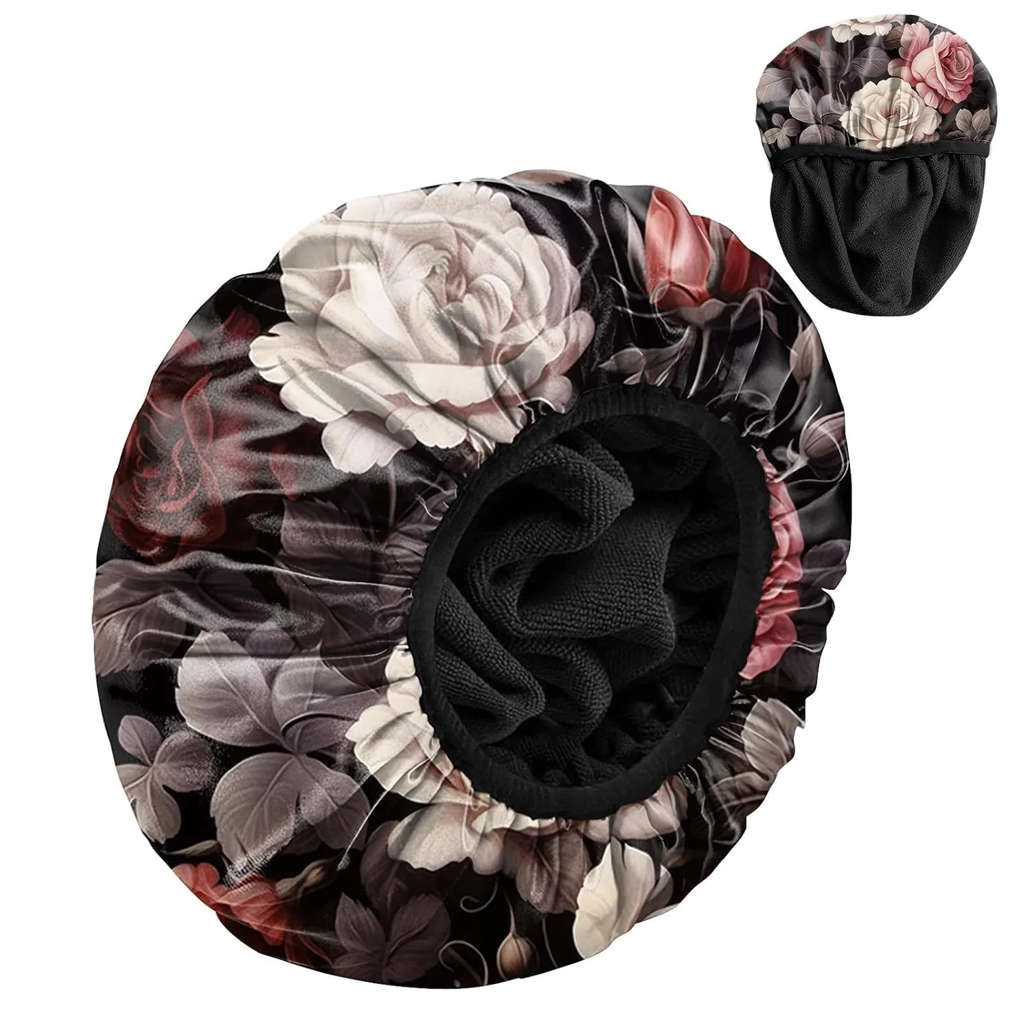 Шапочка для душа, флисовая, Hujiedian, 1 шт, 35 см, Rose