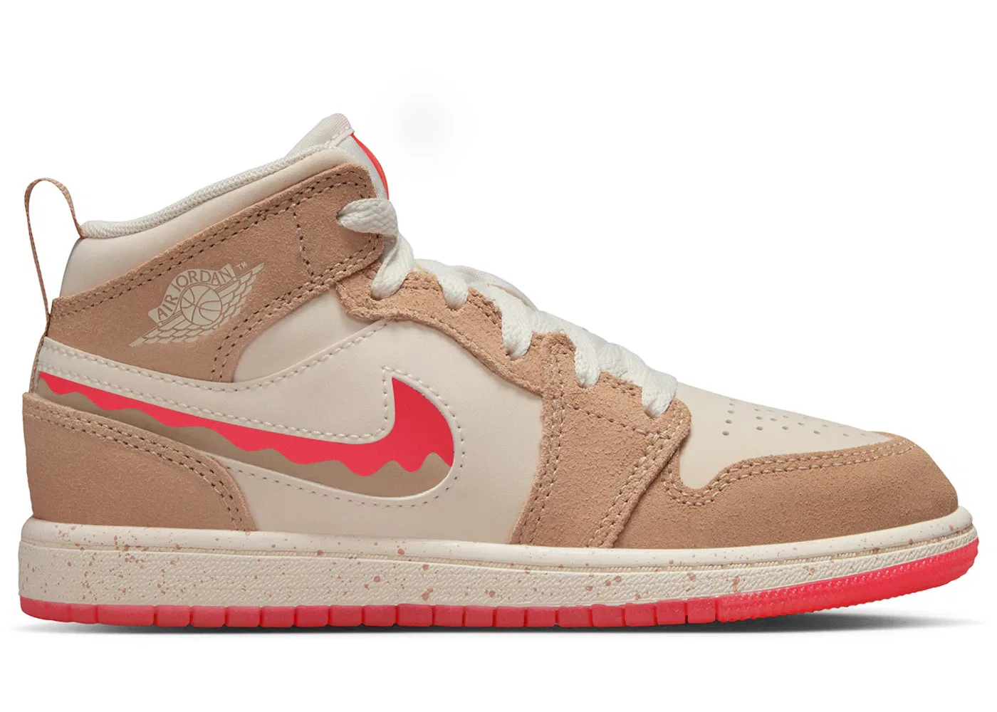 Детские кроссовки Lifestyle Jordan 1 Mid SE Jordan, Desert/Pale Ivory/Fusion Red