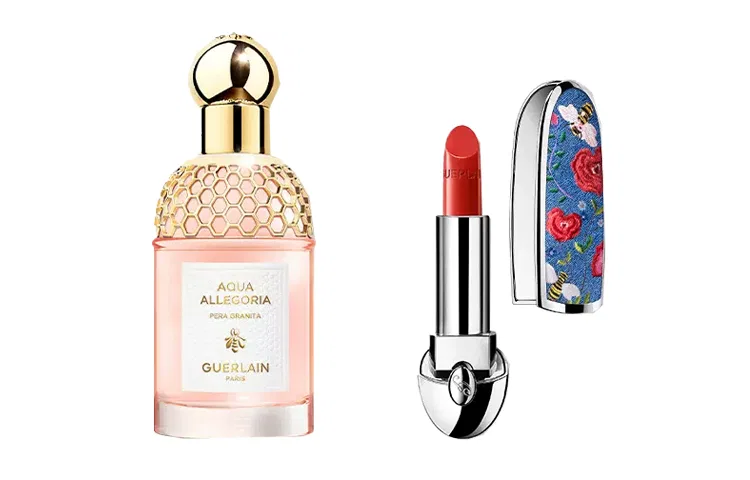 Женский набор парфюмерии Denim Flower Mirror 520+Hydrating 214+Snow Pear Smoothie 30ml GUERLAIN, Multicolor