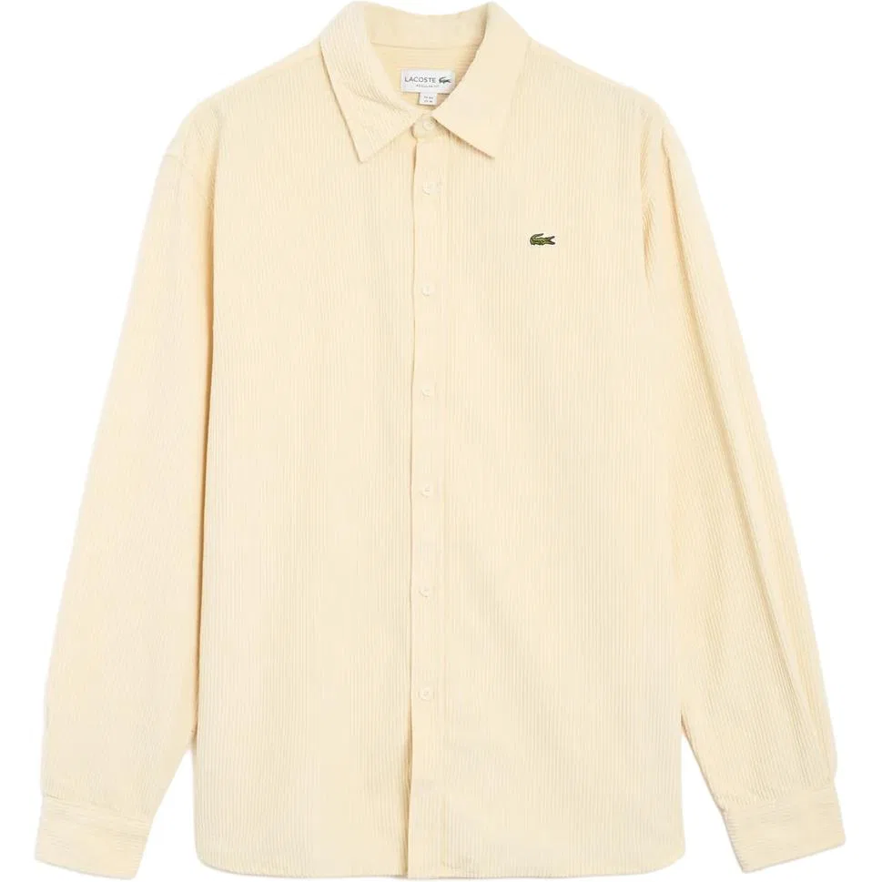 Мужская рубашка с воротником-лацканом Beige LACOSTE, Beige