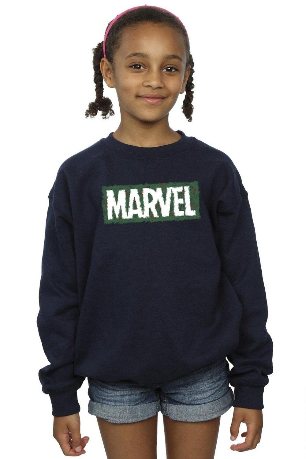 

Толстовка с логотипом Holly Marvel, темно-синий