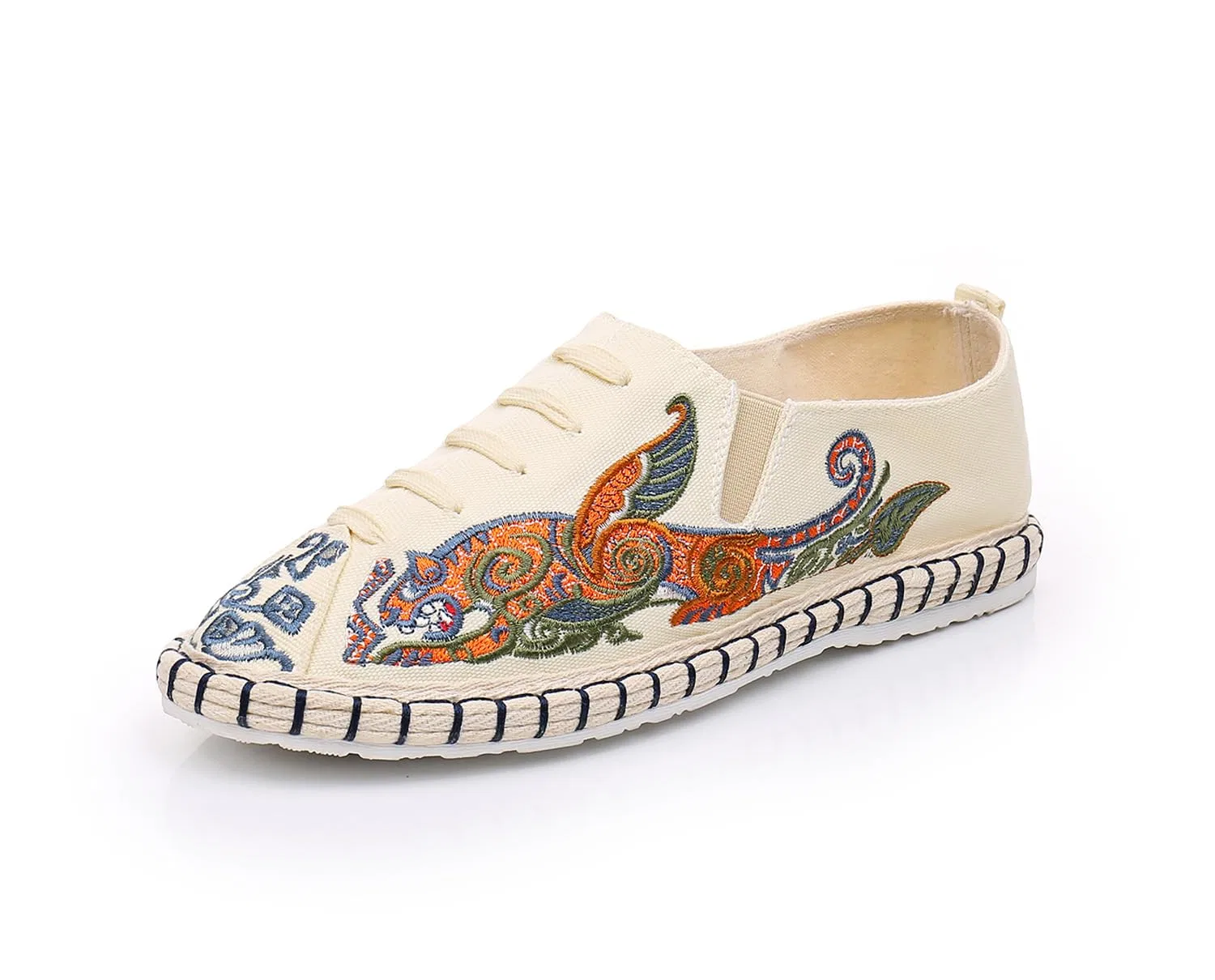 Детские тапочки с вышивкой Old Beijing Chinese Cloth Shoes GHAKKE, Ivory