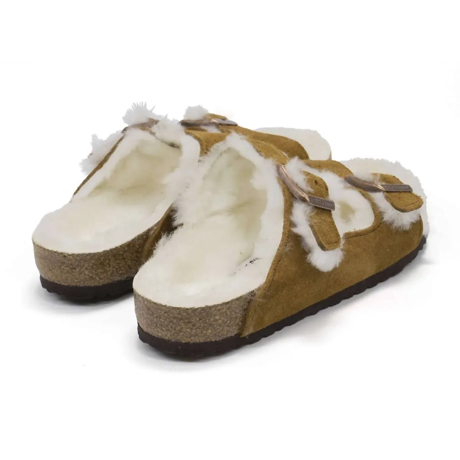 Детские сандалии для девочек с меховой подкладкой Arizona Shearling Birkenstock, Mink — фото 4