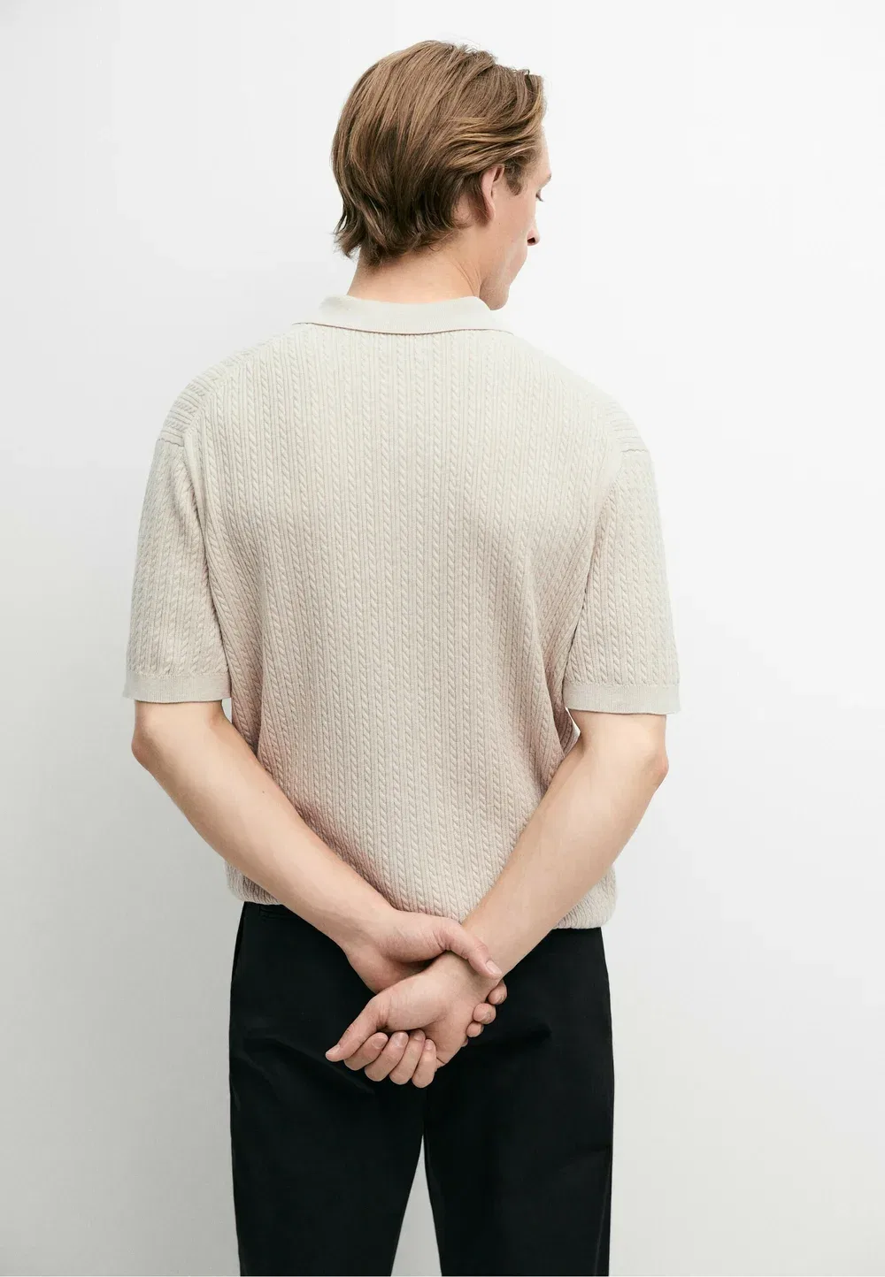 Рубашка поло Massimo Dutti, Beige — фото 3
