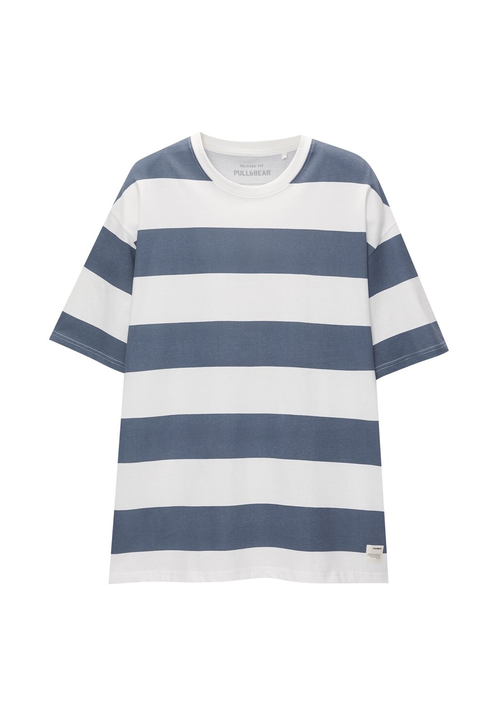 

Футболка с принтом WIDE STRIPE PULL&BEAR, синий