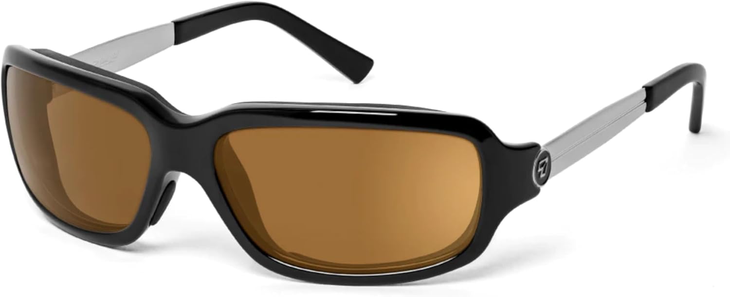 

7-глазные солнцезащитные очки Tahoe с ветрозащитной подкладкой и мягкой вставкой для использования на открытом воздухе, 100% защита от UVA + UVB излучения 7 EYE, Glossy Black Frame/Sharpview Copper Lenses