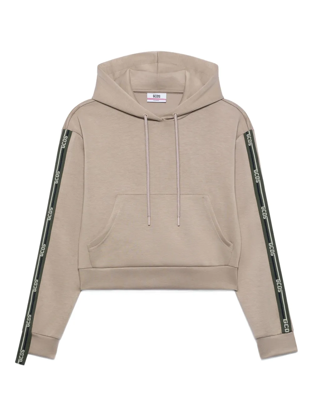 

Трикотажный топ в полоску с капюшоном Gcds, бежевый