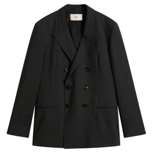 

Пиджак из легкой шерстяной саржи с шестью пуговицами Ami Paris, антрацит