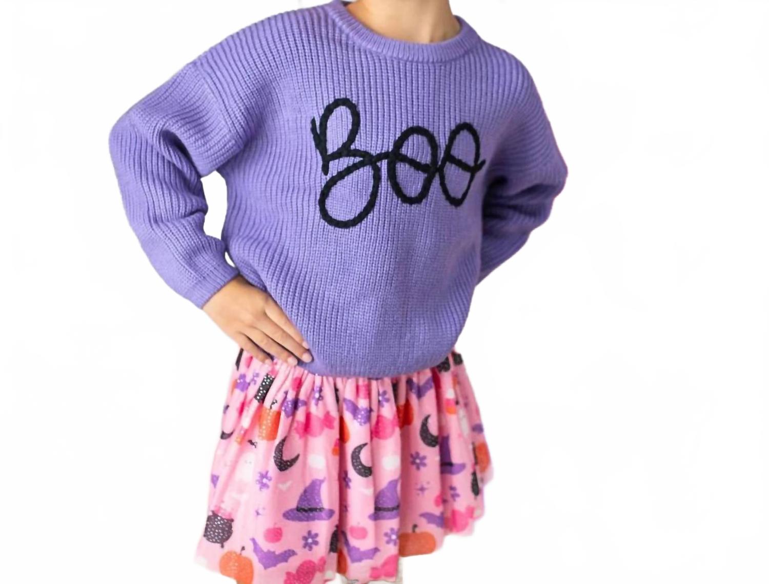 

Boo Yarn Knit Halloween свитер в фиолетовом цвете SWEET wink