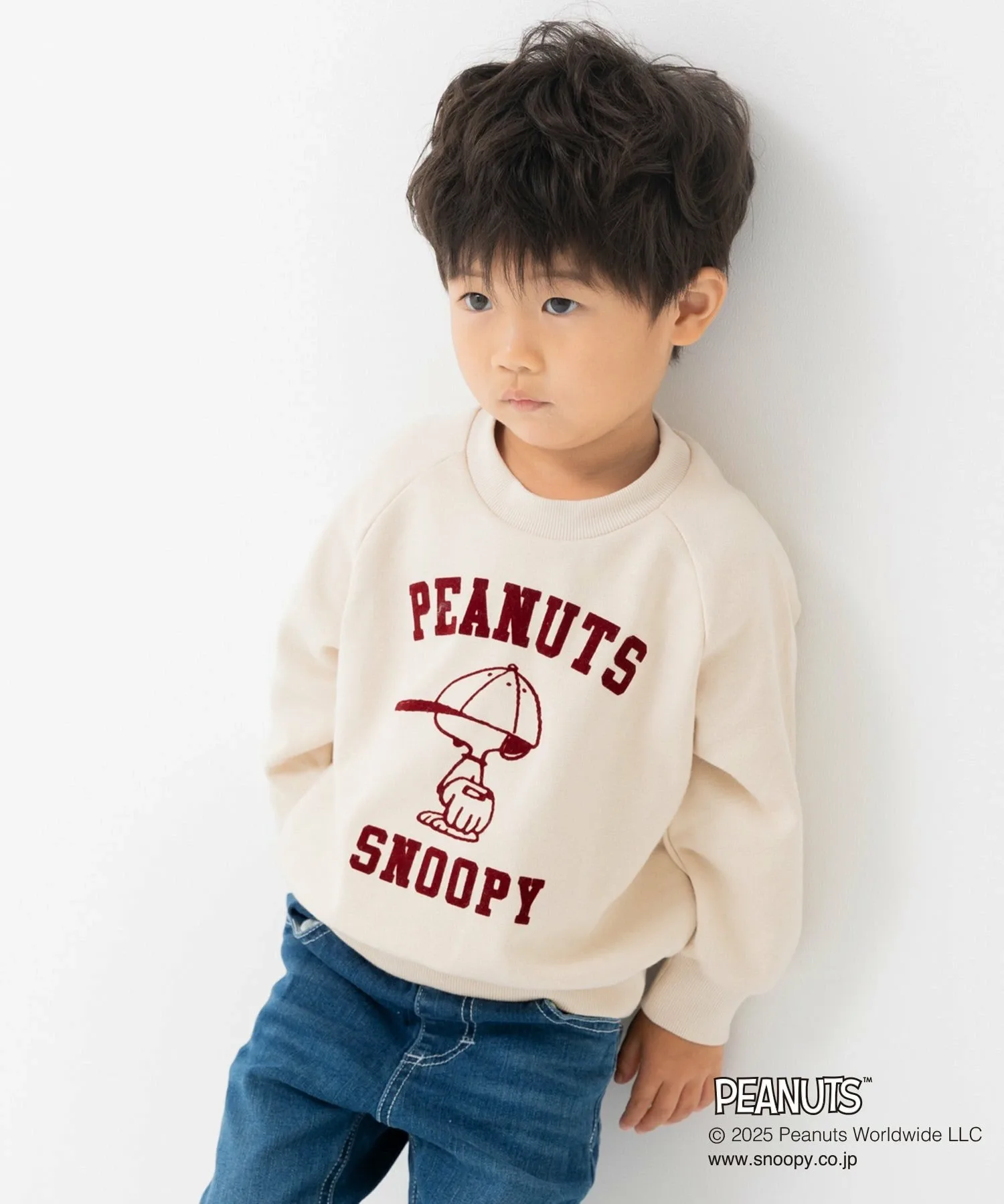 Флисовая толстовка с рисунком арахиса Peanuts, E-Raglan/Cream