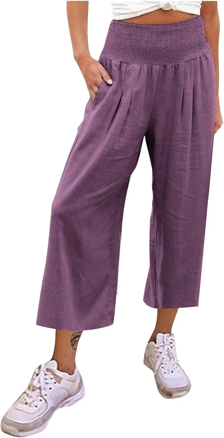 Штаны широкие, Casual, Purple