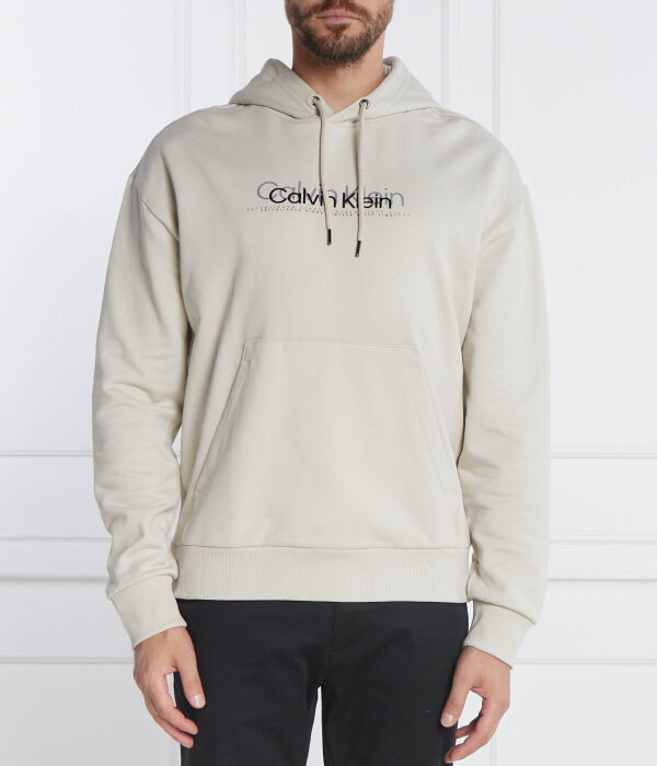 

Джемпер с логотипом из двойного флока Regular fit Calvin Klein, экрю