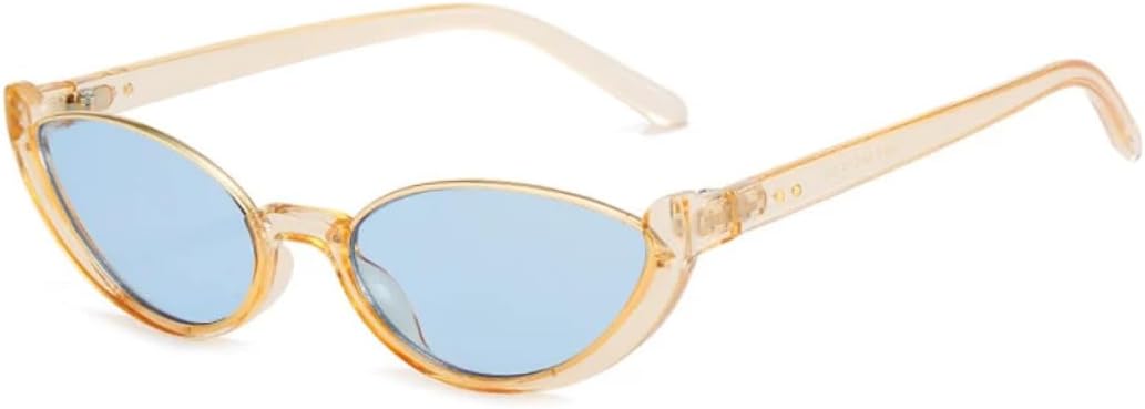 

Солнцезащитные очки для мужчин и женщин - защита UV400 - маленькие, «кошачий глаз», черный леопардовый принт, для занятий спортом на открытом воздухе и вождения DSVIGF, Brown-blue