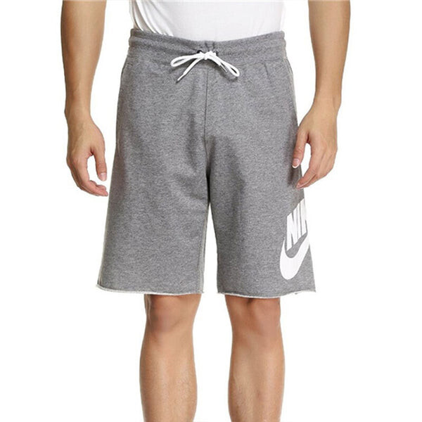 Шорты спортивные шорты с большим логотипом и завязками Nike, серый — фото 4