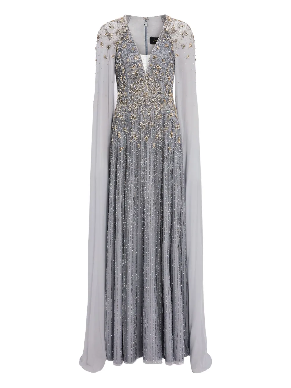 

Платье макси с кристаллами Jenny Packham, серый