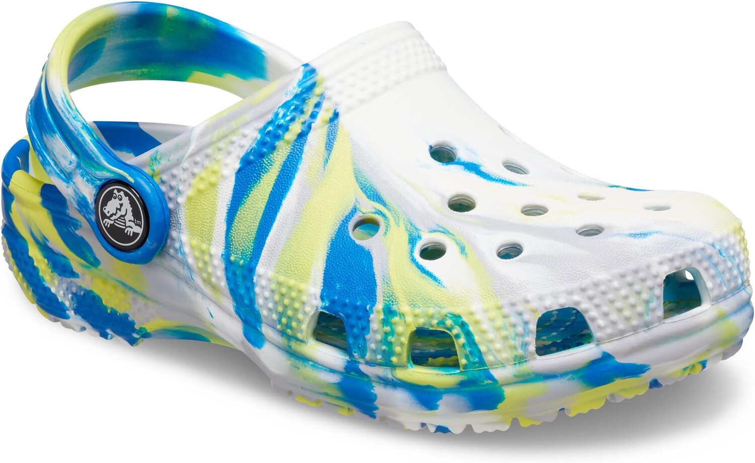 

Сабо Classic Marbled Tie-Dye Clog Crocs, цвет White/Bright Cobalt